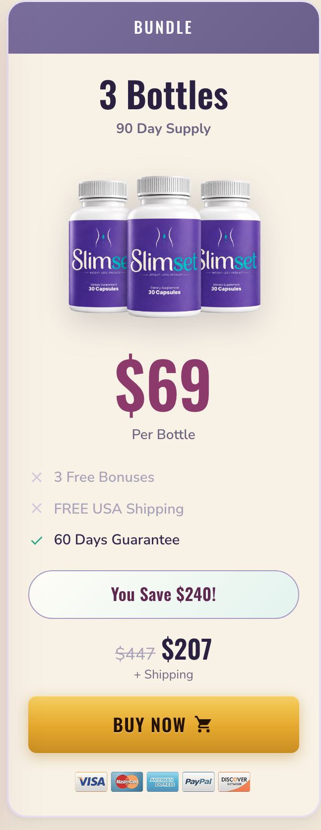 Slimset 90 day supply
